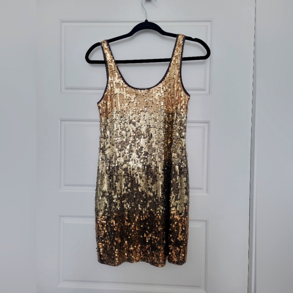 Express, XSmall sequins gold ombre